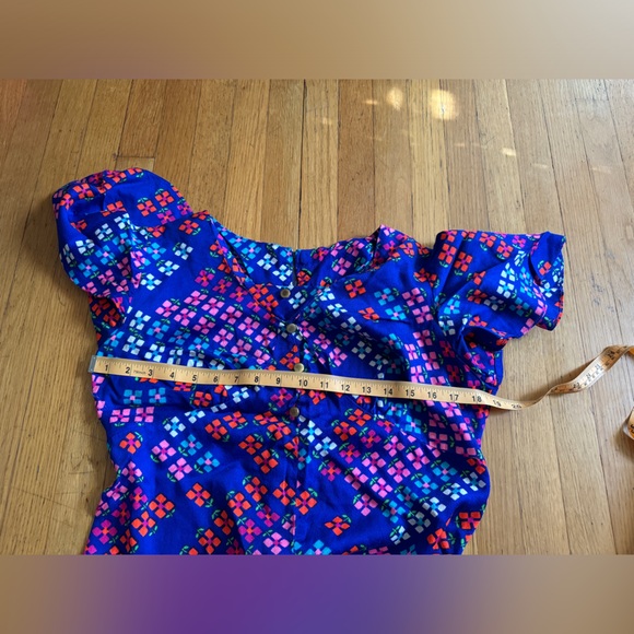 70s Vintage Bright Barkcloth Maxi Dress - Picture 6 of 6